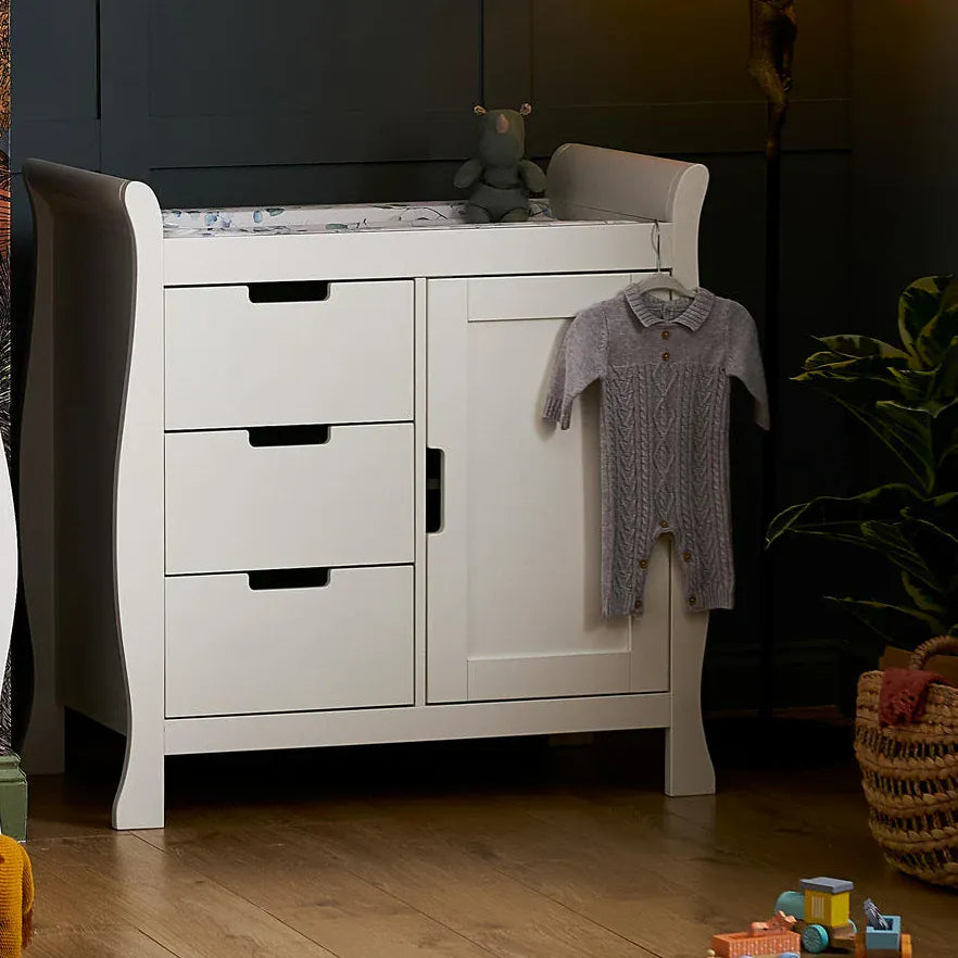 Obaby Stamford Classic Sleigh (3 Piece) Room Set - White
