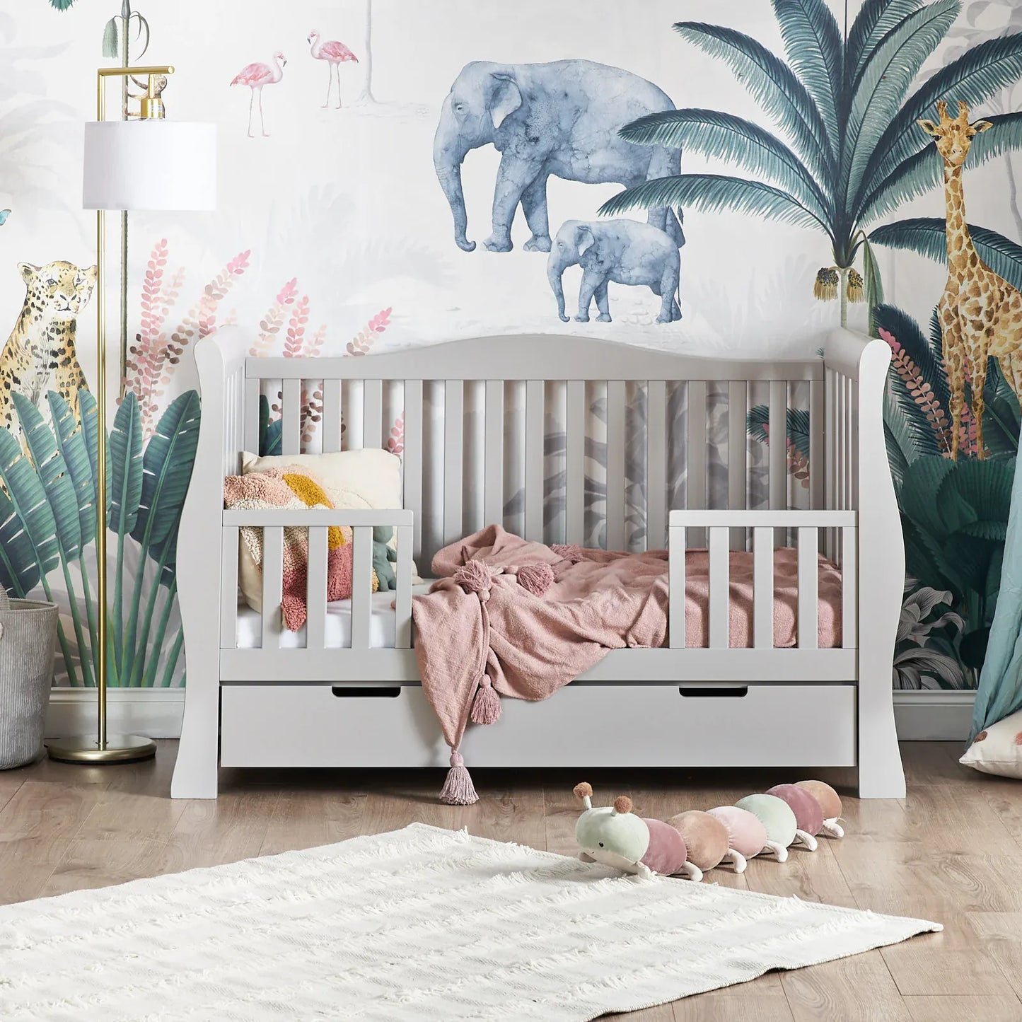Obaby Stamford Luxe Sleigh (3 Piece) Room Set - Warm Grey