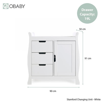 Obaby Stamford Mini Sleigh (2 Piece) Room Set - White