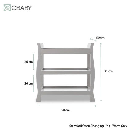 Obaby Stamford Space Saver Sleigh (2 Piece) Room Set - Warm Grey