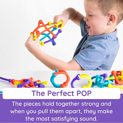 Plip Kit – 52-Piece Silicone Builder Set | Flexible Links for Bending | Creative STEM Learning Toy