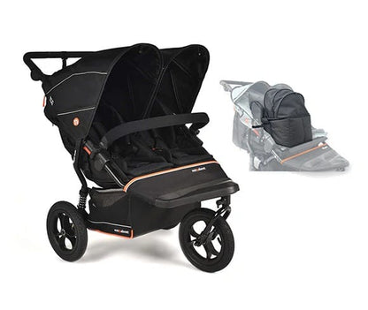 Out N About Nipper Double V6 Pod Newborn and Toddler Bundle - Summit Black