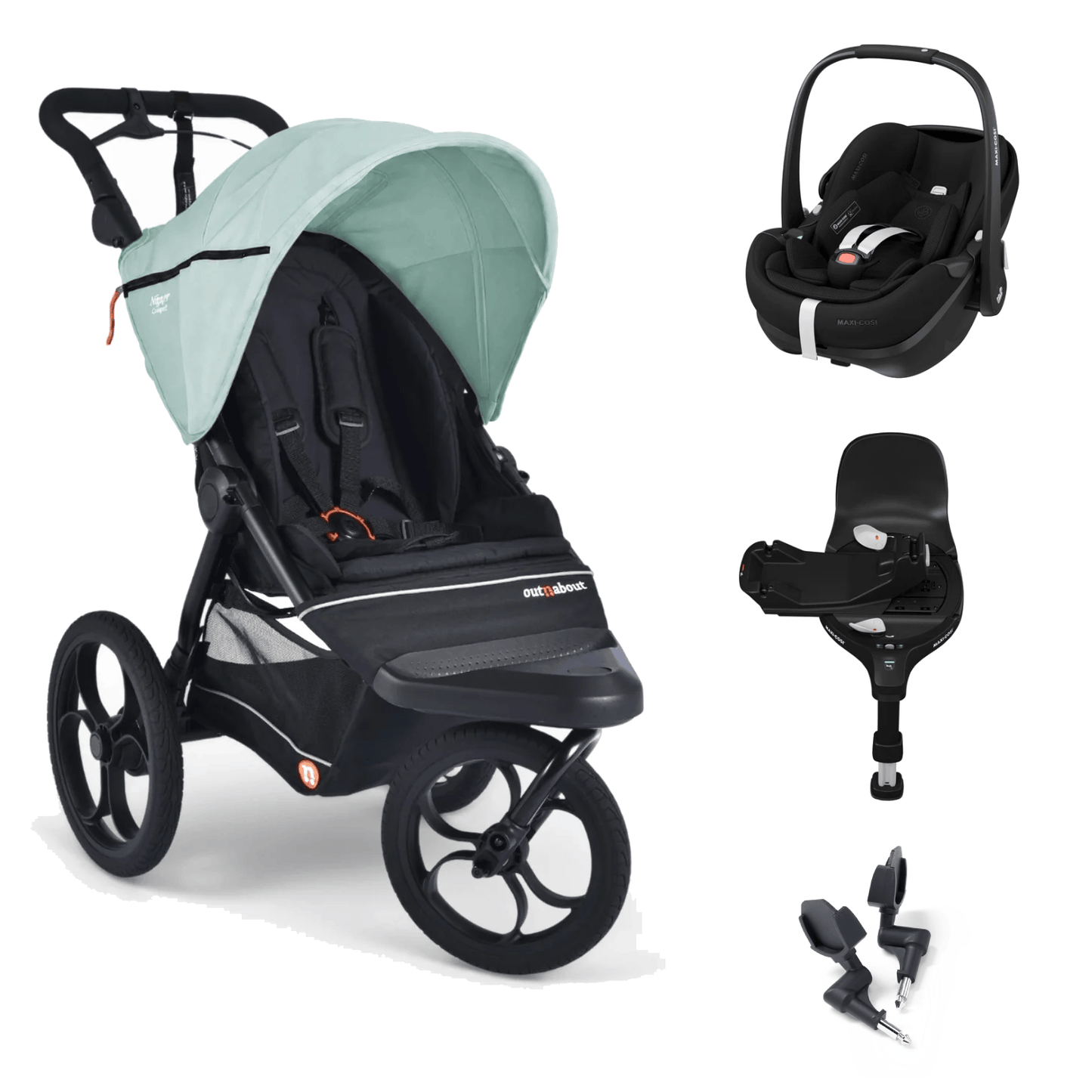 Out N About Nipper Compact (Pebble 360 PRO2) Travel System - Green