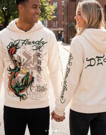 Ed Hardy Dragon Tattoo Ivory Hoodie