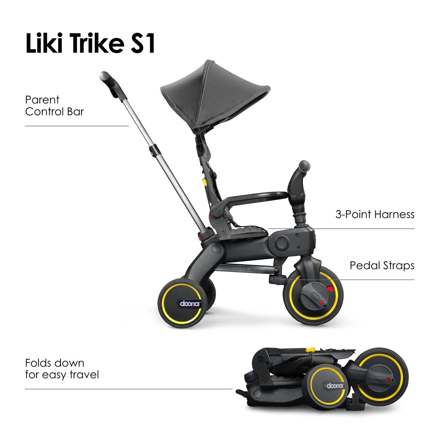 Doona Liki Trike S1 Folding Toddler Trike – Compact & Adjustable