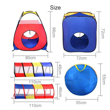 4-in-1 Kids Play Tent with Tunnel & Ball Pit – Portable Pop-Up Playhouse for Toddlers and Children
