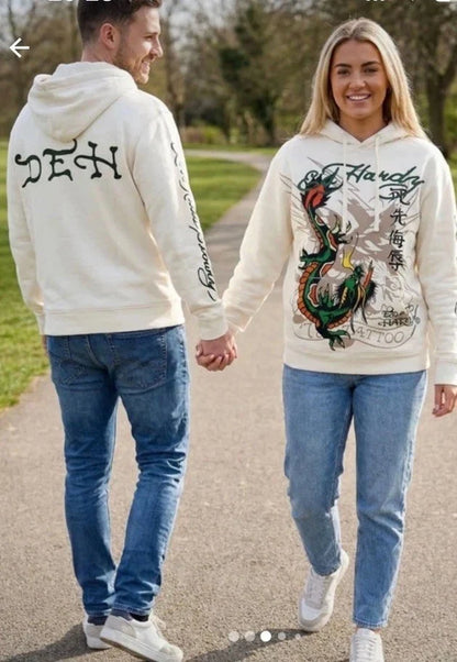 Ed Hardy Dragon Tattoo Ivory Hoodie