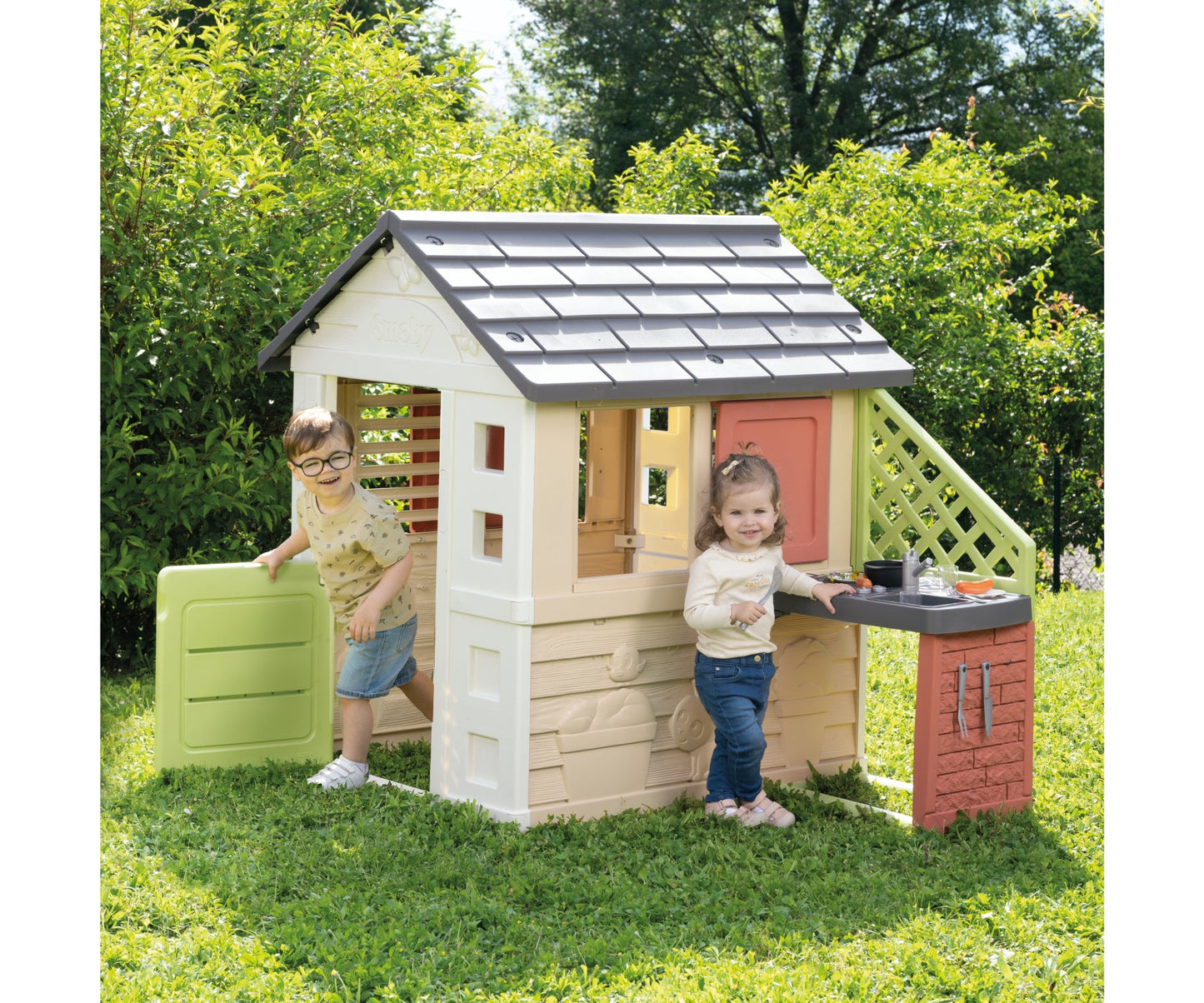 Smoby Life Nature Playhouse & Kitchen – Kids Outdoor Garden Playhouse