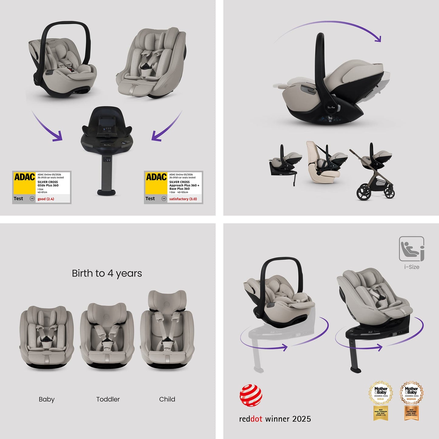Silver Cross Cove 2 Ultimate 360 Family Travel System - Pewter