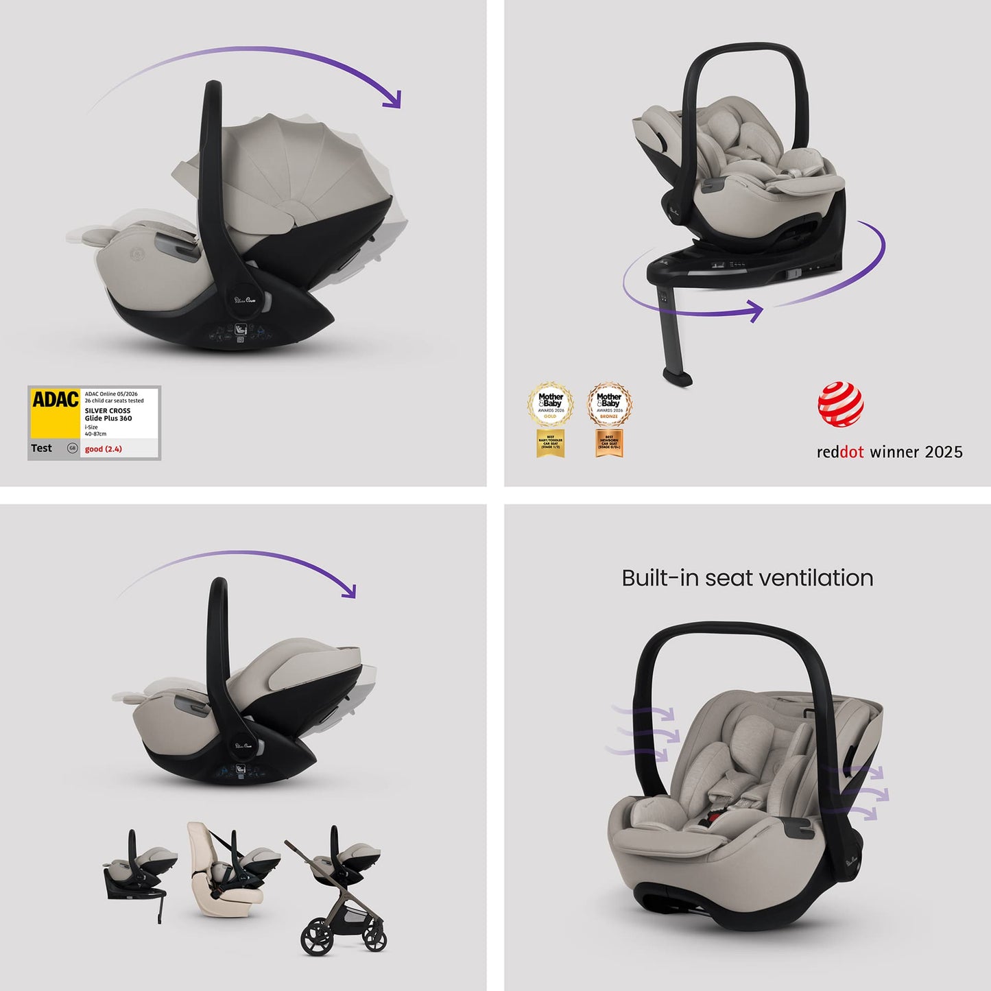 Silver Cross Cove 2 Ultimate 360 Travel System - Champagne