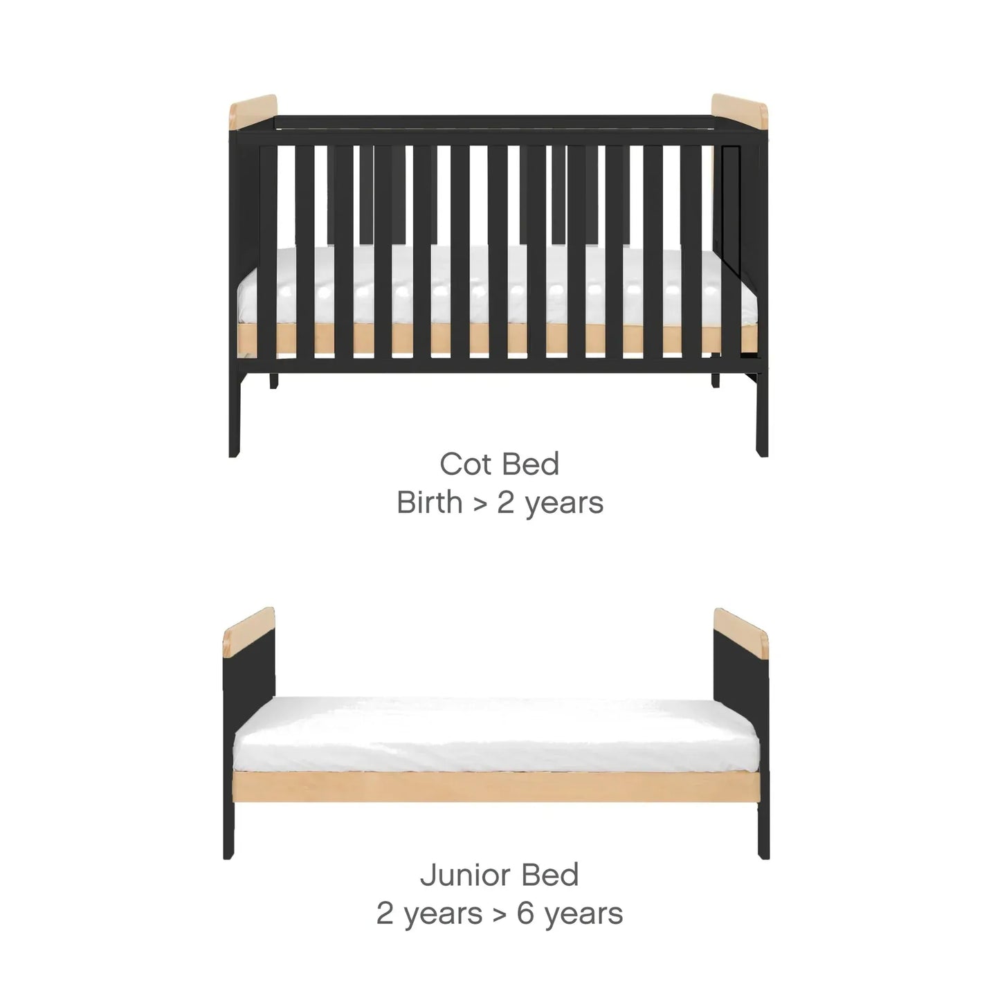 Tutti Bambini Rio 5 Piece Room Set - Honey Oak & Slate Grey